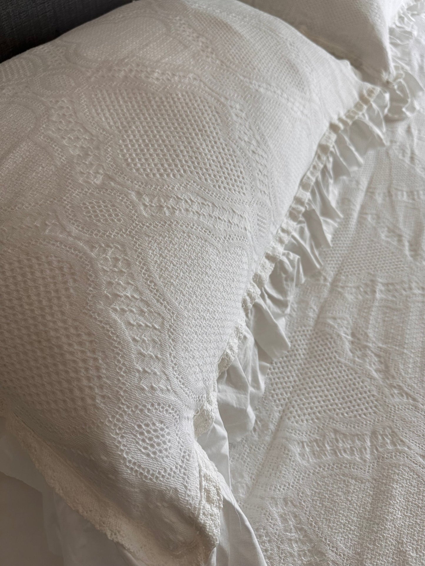 COTTON WHITE LACE BEDSPREAD-3