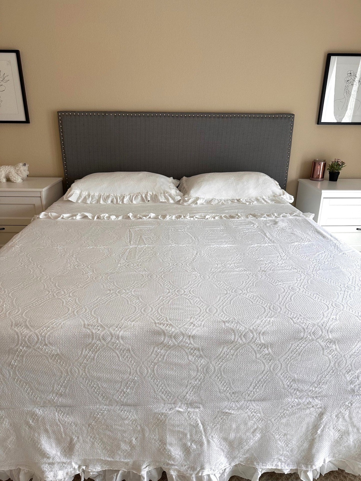 COTTON WHITE LACE BEDSPREAD-1