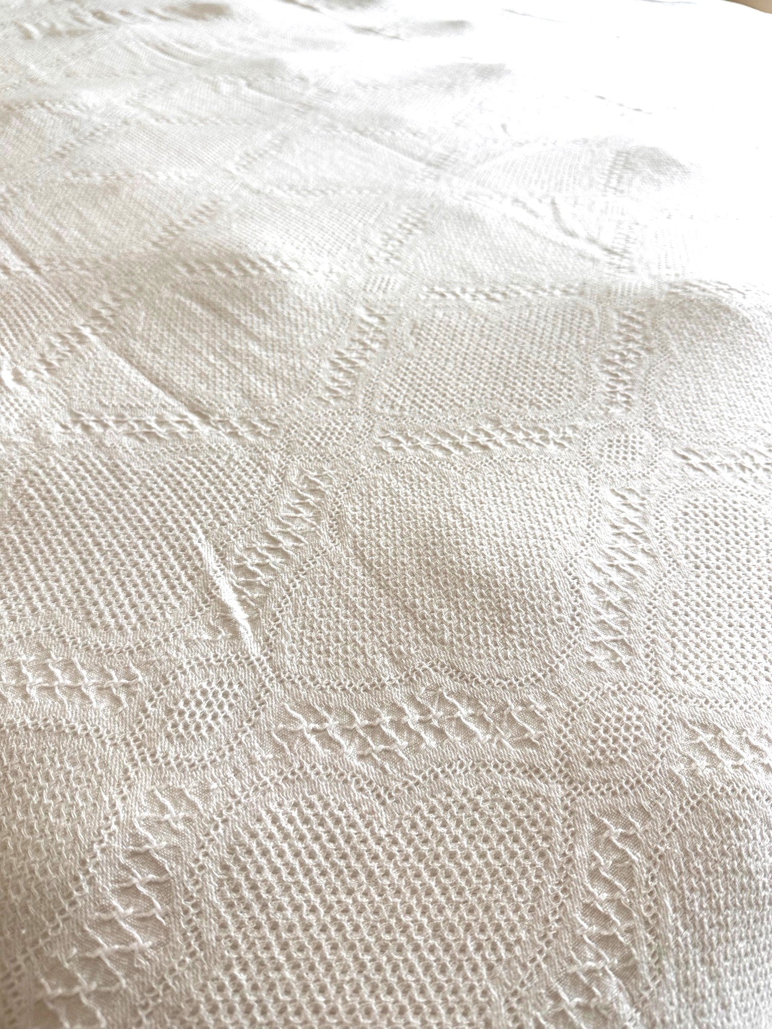 COTTON WHITE LACE BEDSPREAD-2