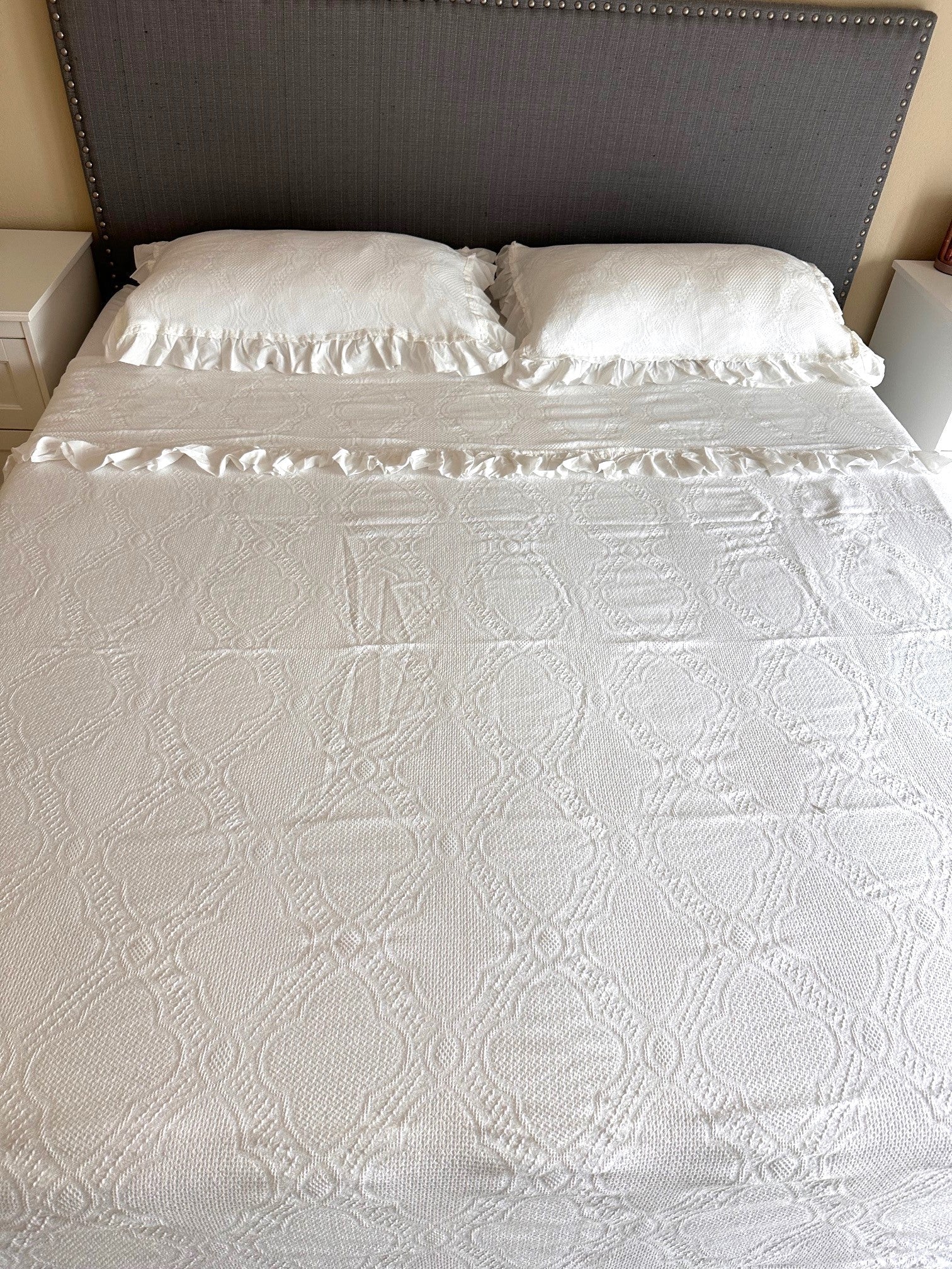 COTTON WHITE LACE BEDSPREAD-4